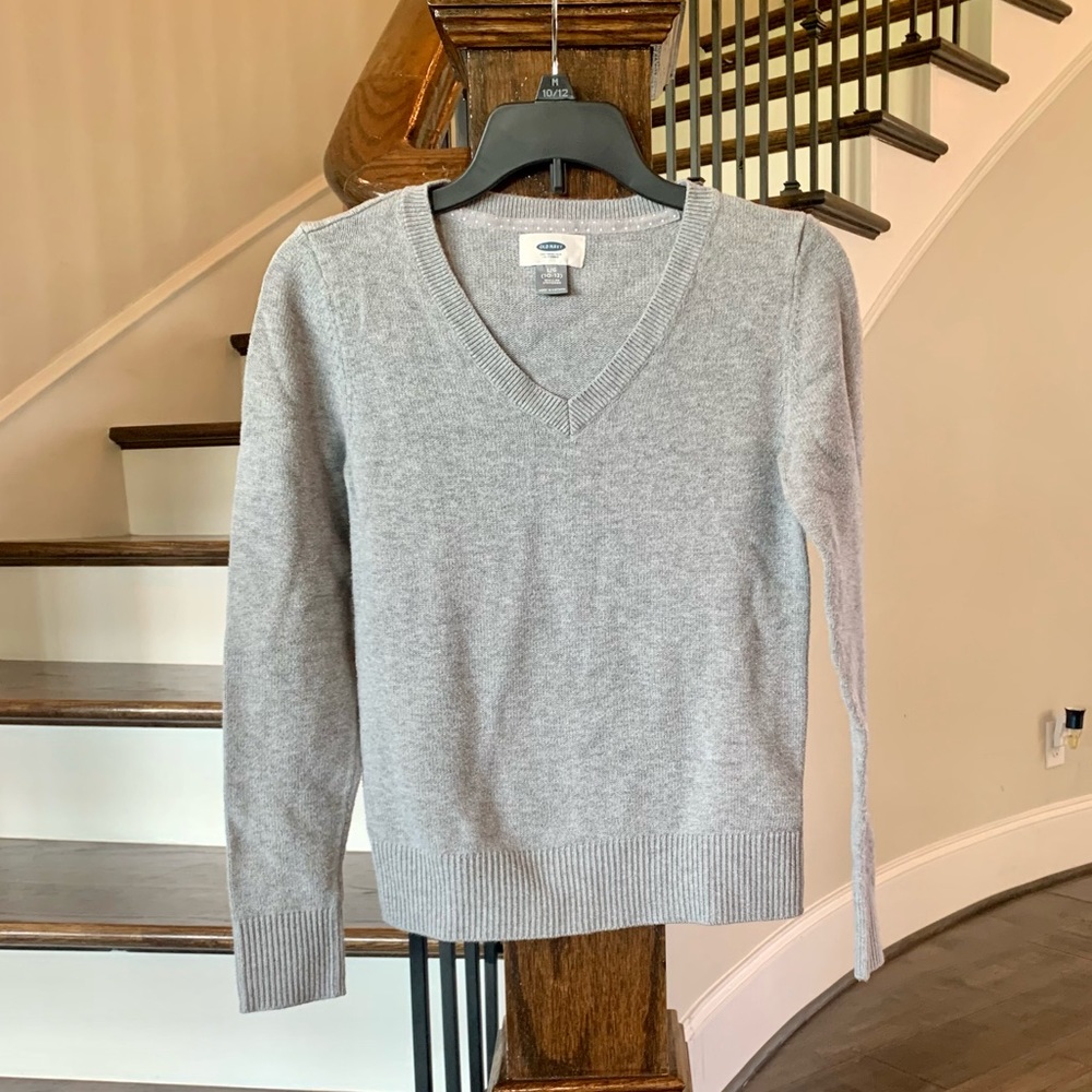 Girls Gray Uniform Sweater